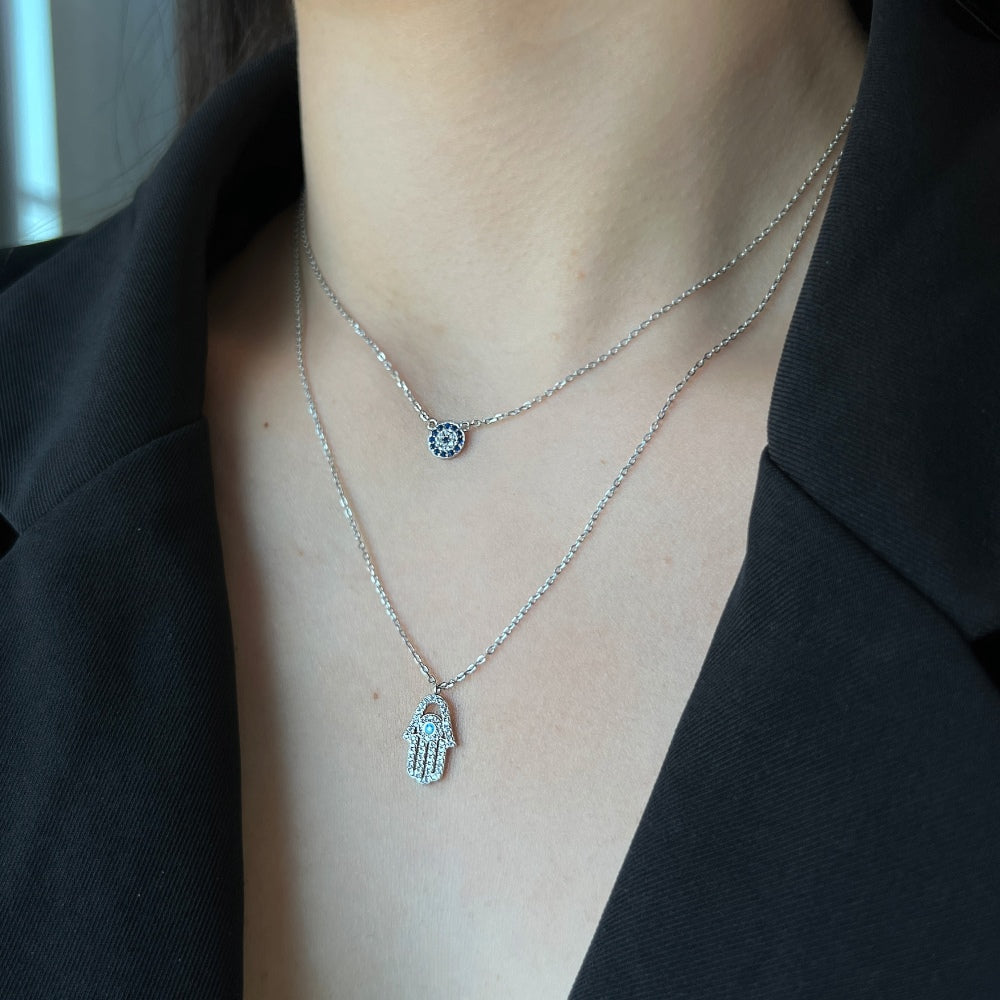 Double Layer Hamsa Necklace