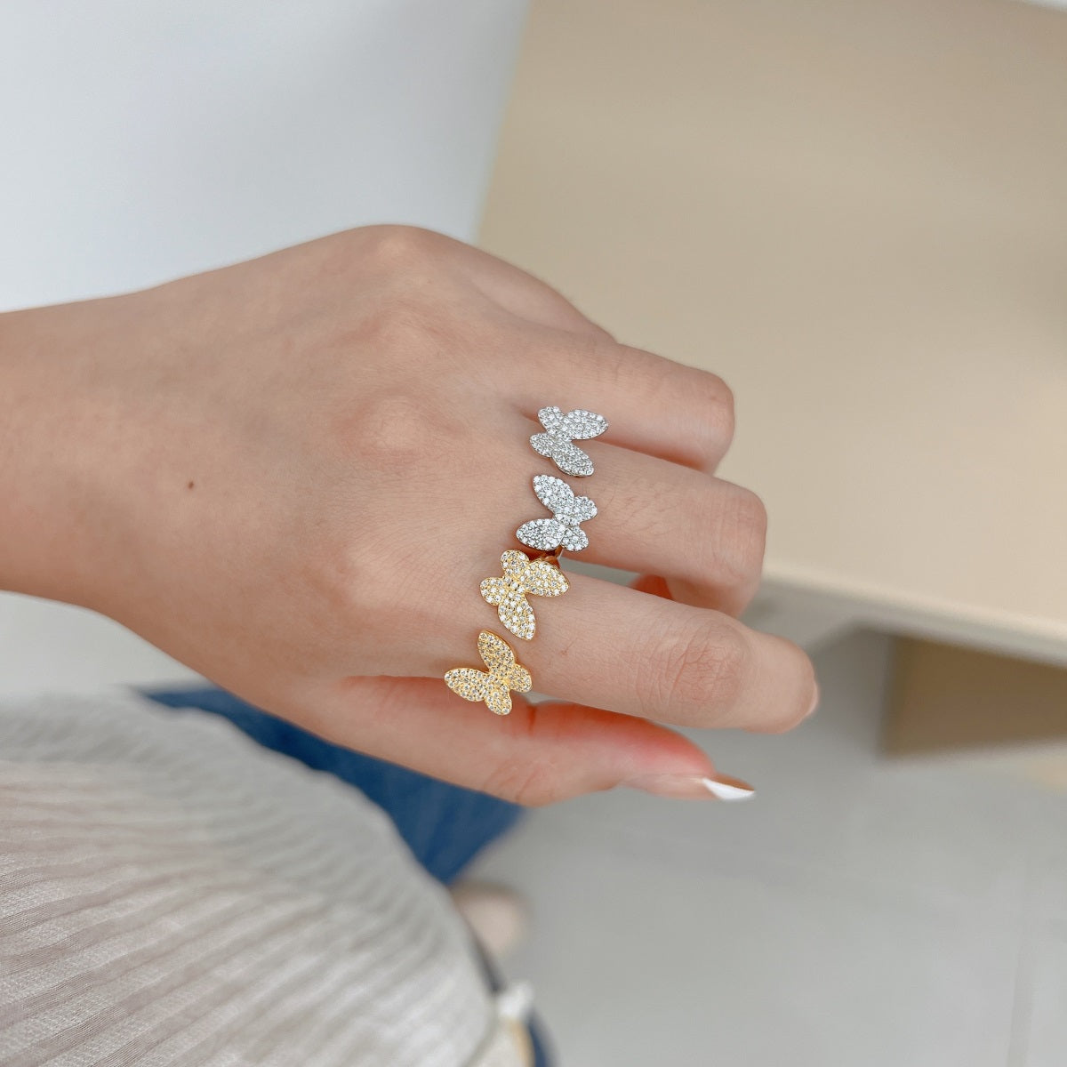 Floating Butterfly Ring