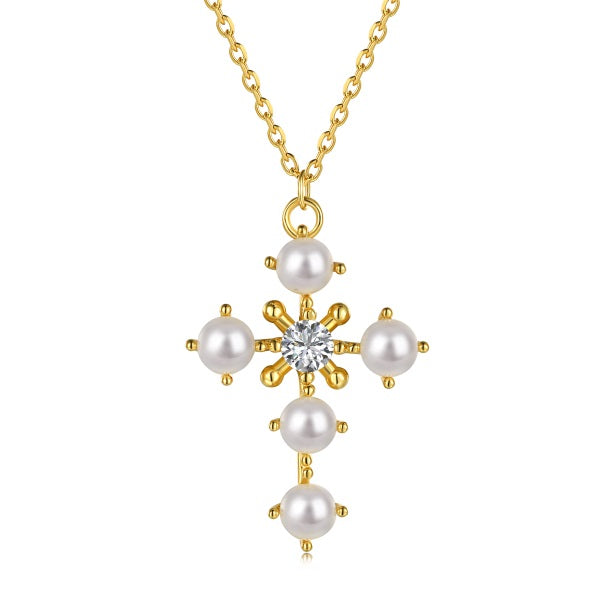 Pearl Cross Necklace