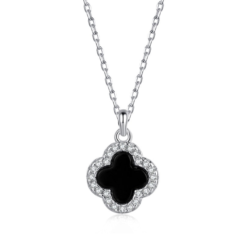 Black Clover Pendant Necklace