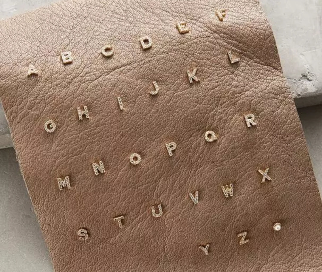 4 mm Sterling Silver 925 Initial Stud Earrings