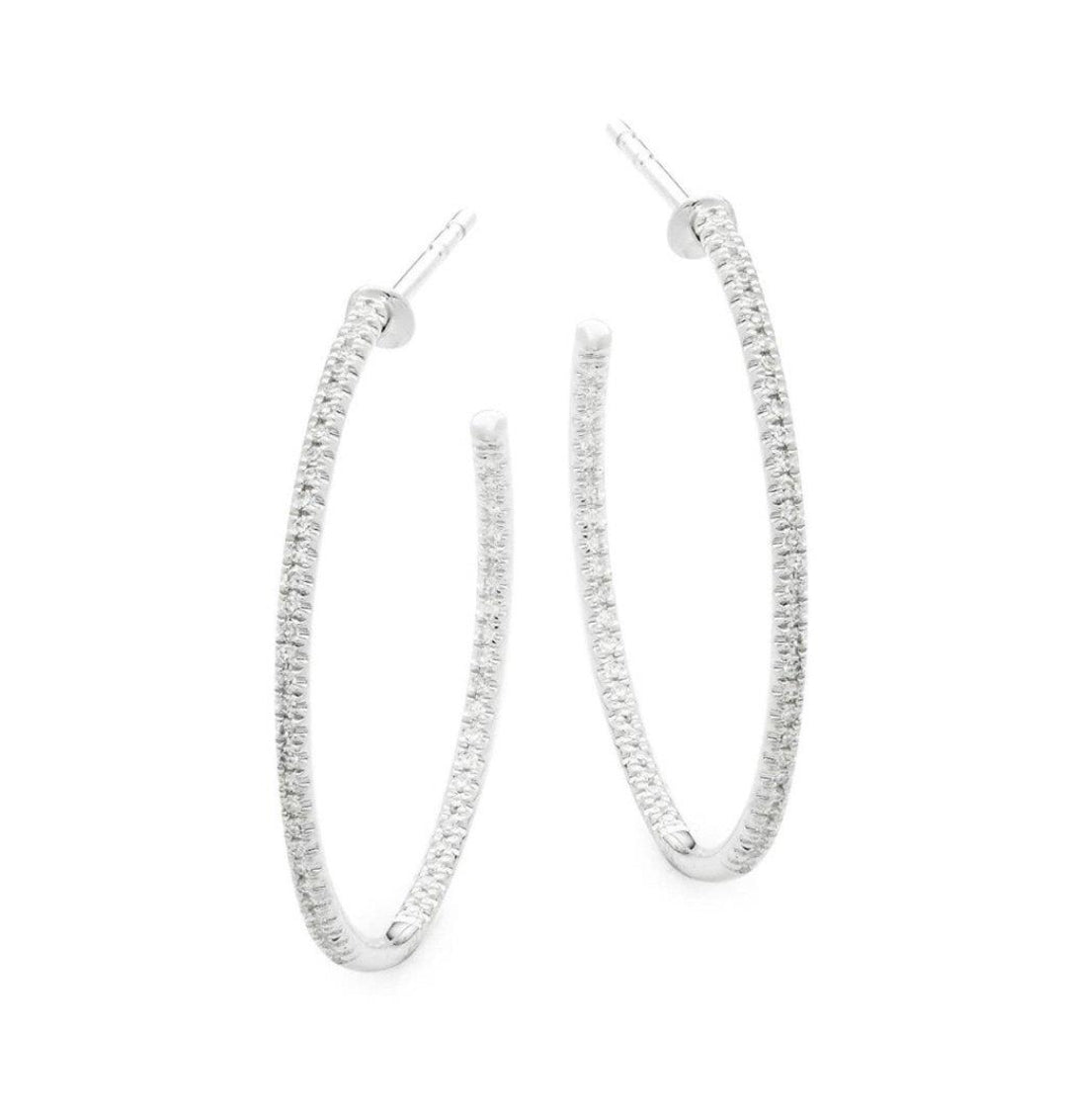 Sterling Silver Classic Glazd Hoop Earrings