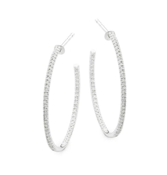 Sterling Silver Classic Glazd Hoop Earrings