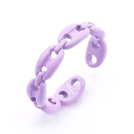 Chain Link Glazd Jewels Enamel Fashion Ring