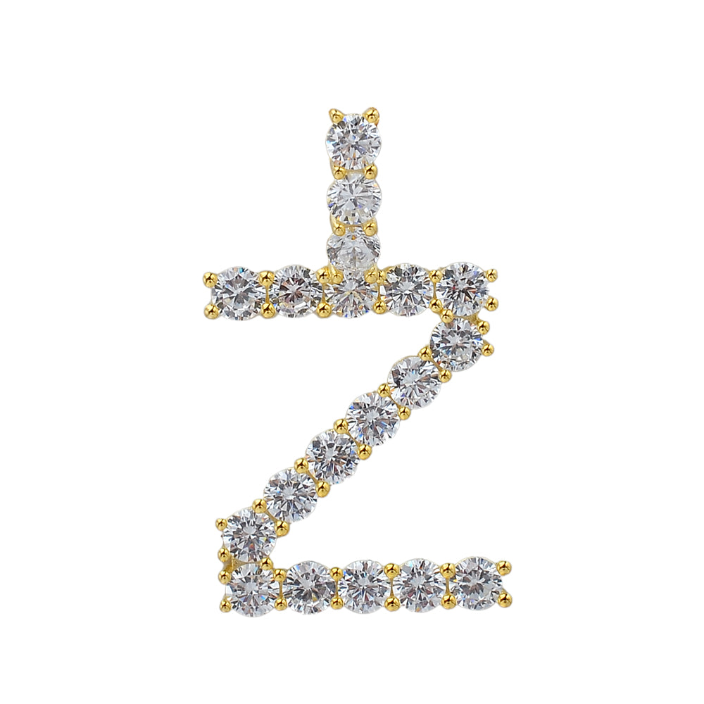 20 mm Silver Iced out Letter Pendants