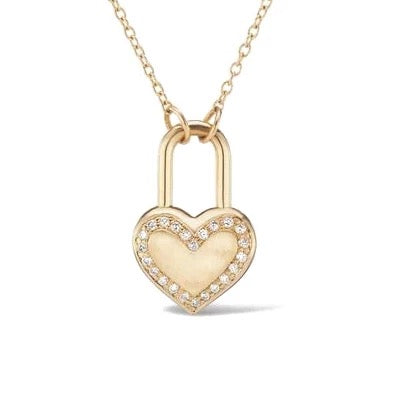 Baby Gold Love Padlock Engravable Sparkle Necklace