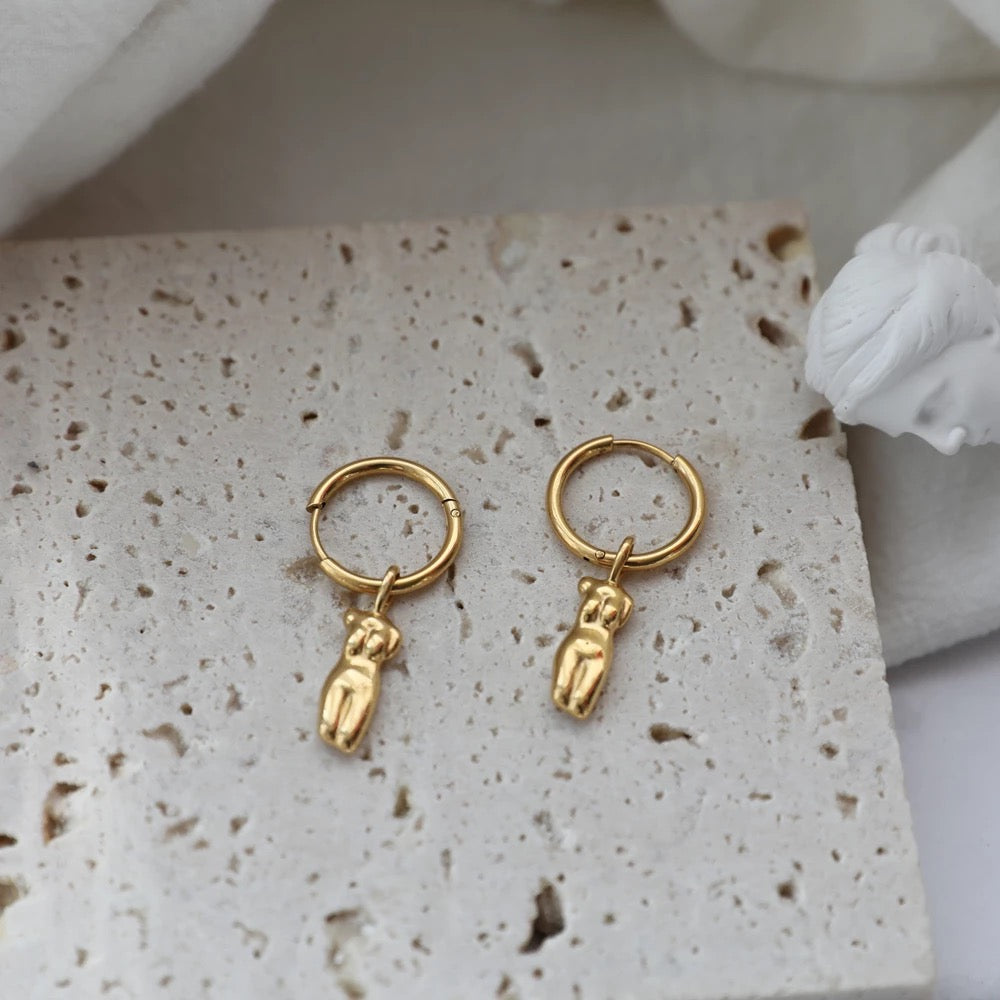 Stainless Steel Goddess Dainty Earrings
