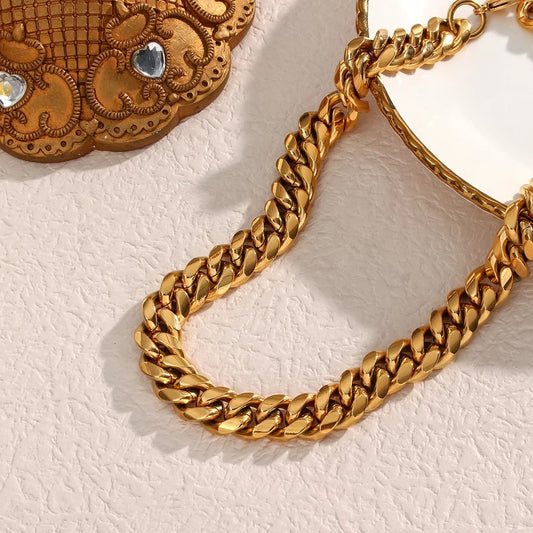 Stainless Steel Chunky Cuban Women's Necklace Chain