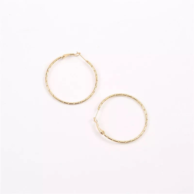 45 mm Golden Elaina Stainless Steel Hoop Earrings
