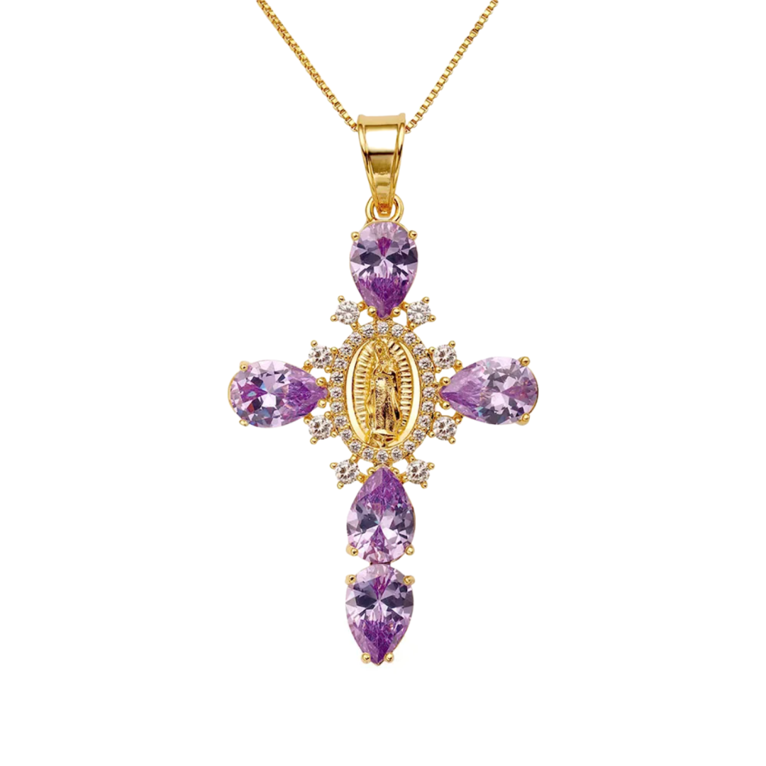Majestic Purple Cross Necklace