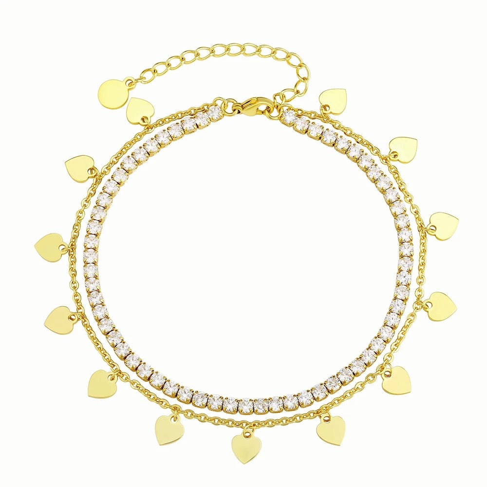 Heart Charms Anklet