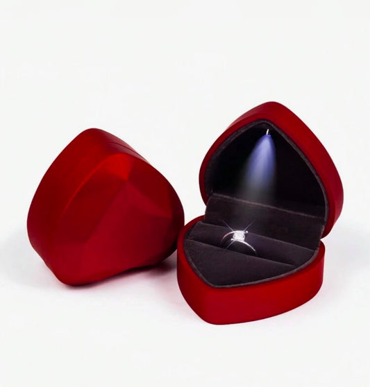 3D Heart Light Up Ring Box