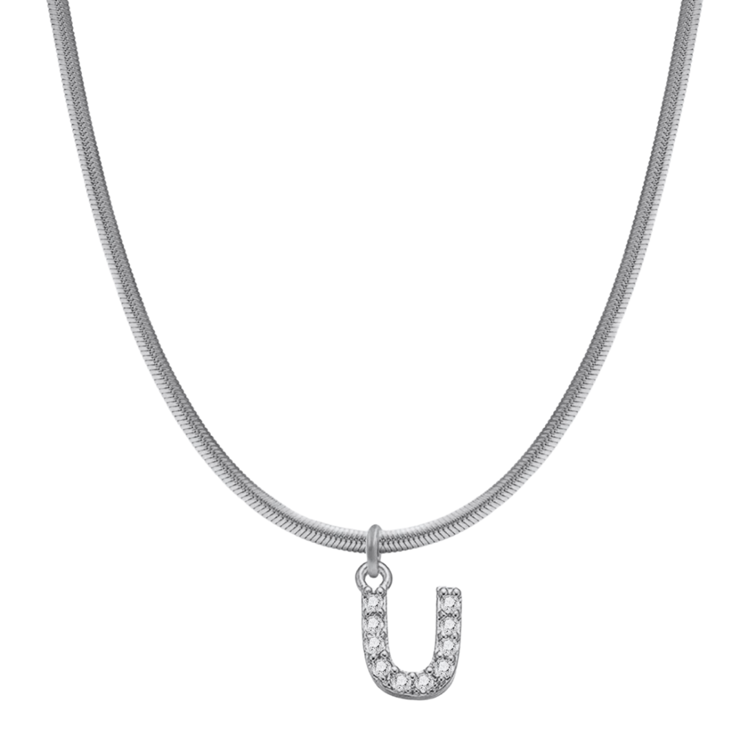 Herringbone Initial Necklace