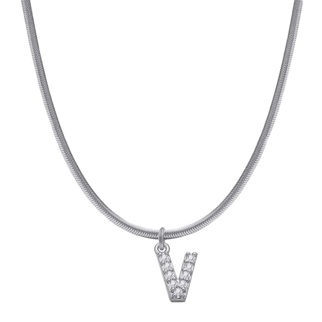 Herringbone Initial Necklace