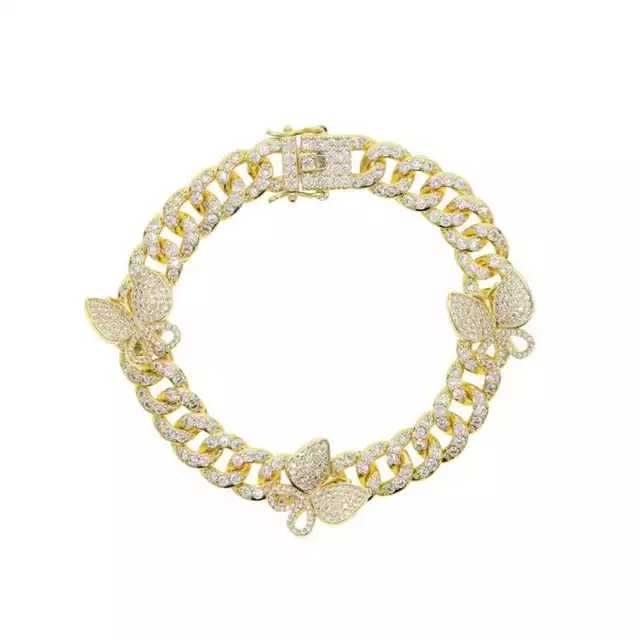 Golden Butterfly Cuban Chain Anklet