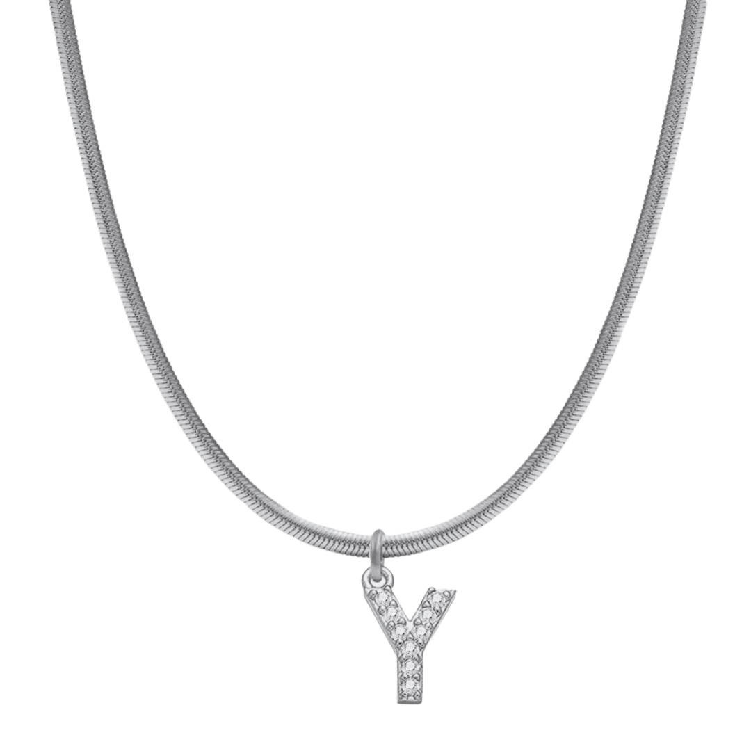 Herringbone Initial Necklace