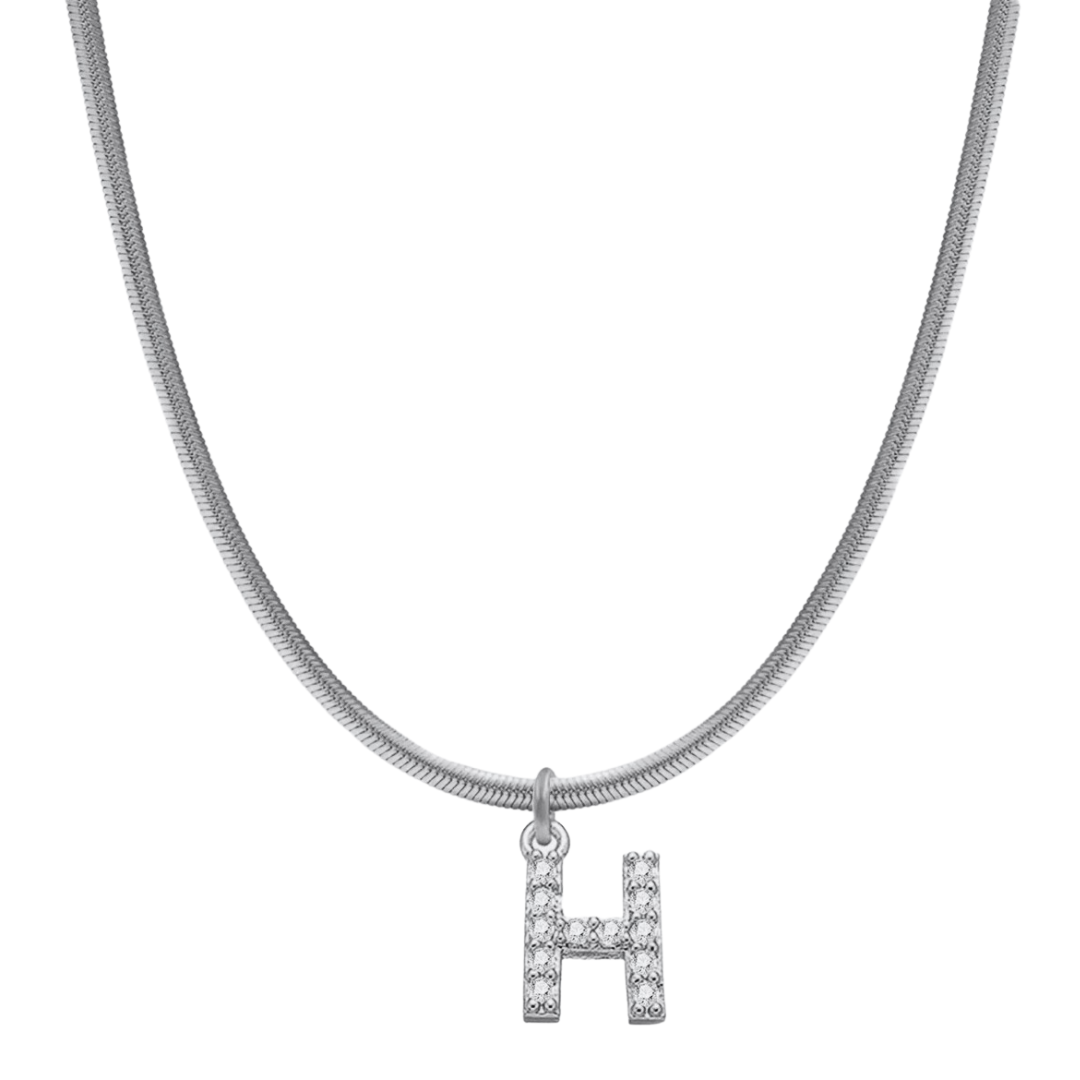 Herringbone Initial Necklace