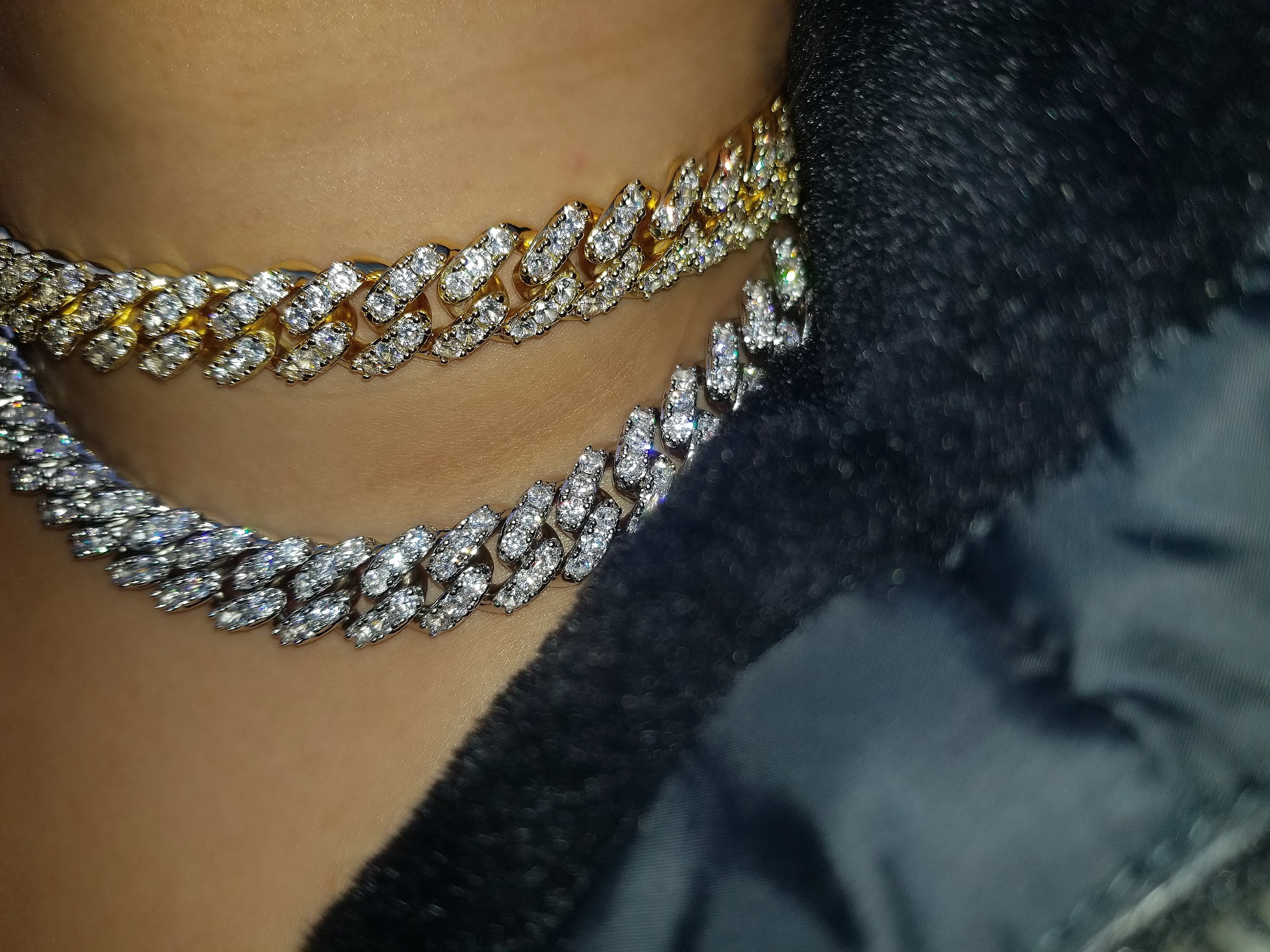 18k Gold Plating Classic Icy Cubano Link Chain