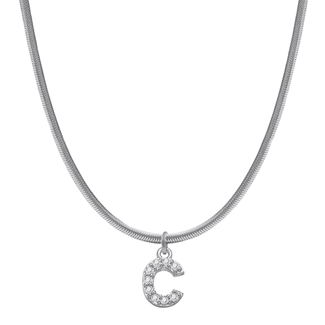 Herringbone Initial Necklace