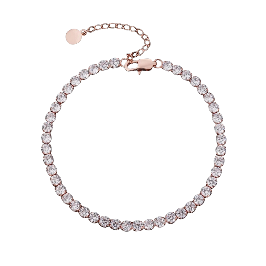 Stainless Steel Glazd Tennis Chain Anklet