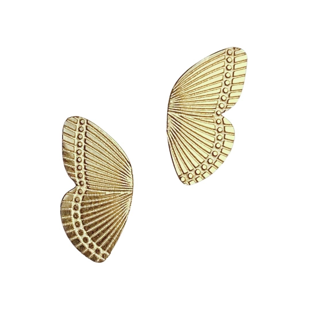 Butterfly Wings Stainless Steel Stud Earrings