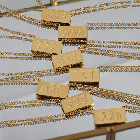 Angel Number Bar Necklace