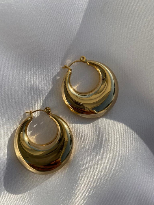 25 mm Golden Vintage Gold Huggies Dainty Earrings