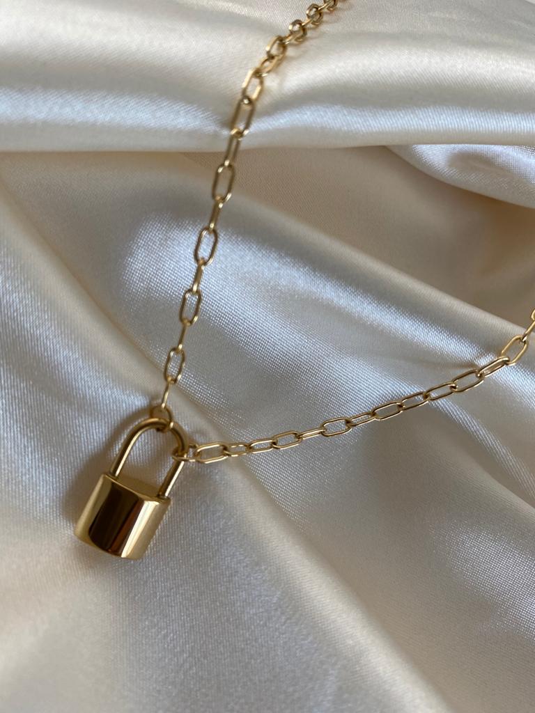 Golden Alexa Lock Stainless Steel Chain Necklace