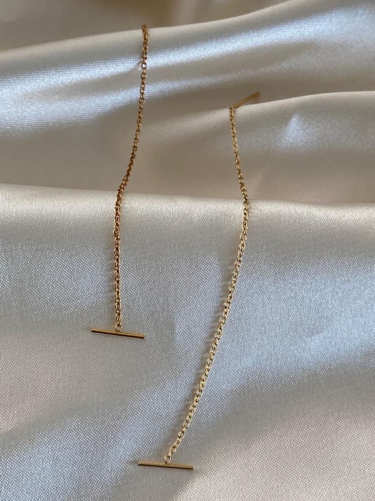 10 cm Golden Aria Threader Earrings