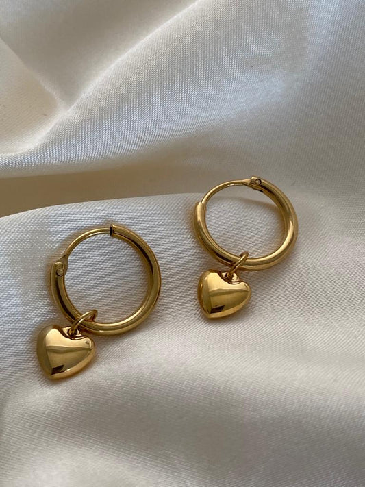 Golden Sofia Heart Dainty Earrings