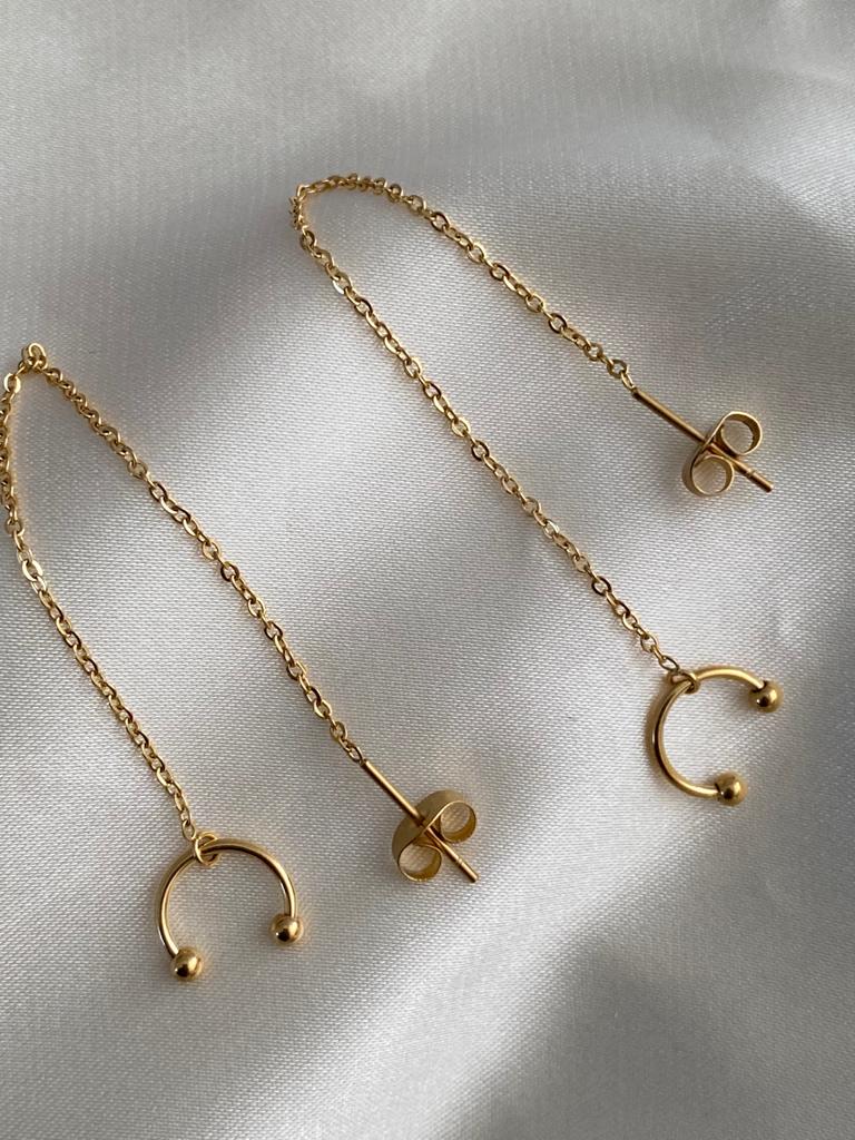 9.5 cm Golden Lia Threader Earrings