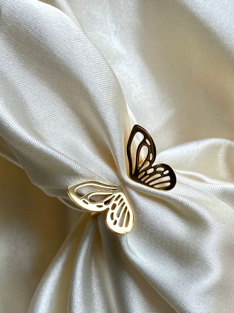 Golden Mariposa Stainless Steel Fashion Ring