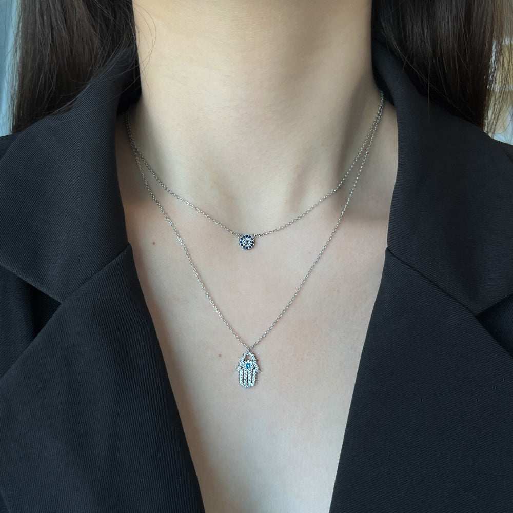Double Layer Hamsa Necklace