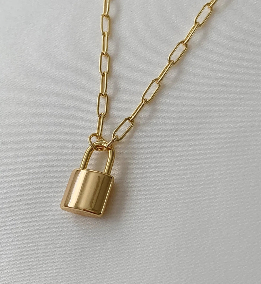 Golden Alexa Lock Stainless Steel Chain Necklace