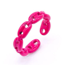 Chain Link Glazd Jewels Enamel Fashion Ring