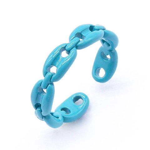 Chain Link Glazd Jewels Enamel Fashion Ring