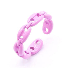 Chain Link Glazd Jewels Enamel Fashion Ring