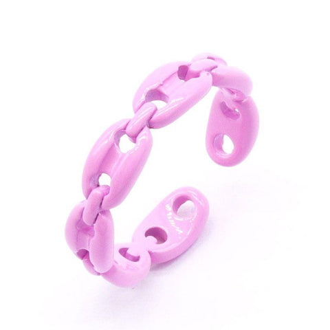 Chain Link Glazd Jewels Enamel Fashion Ring