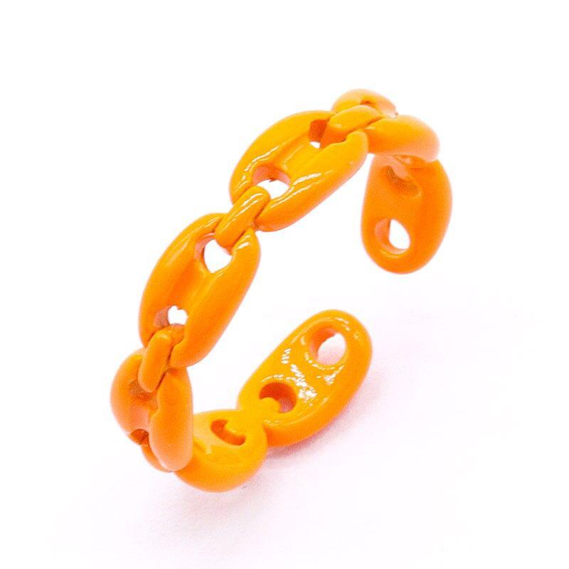 Chain Link Glazd Jewels Enamel Fashion Ring