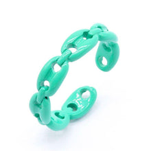 Chain Link Glazd Jewels Enamel Fashion Ring