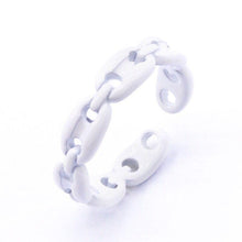 Chain Link Glazd Jewels Enamel Fashion Ring