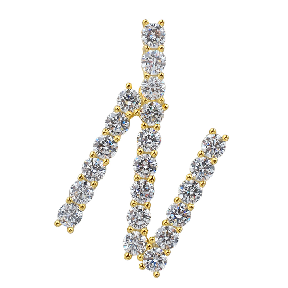 20 mm Silver Iced out Letter Pendants