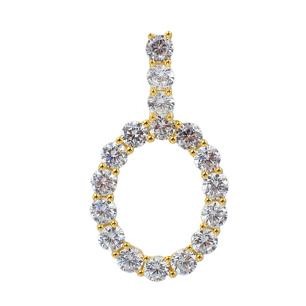 20 mm Silver Iced out Letter Pendants