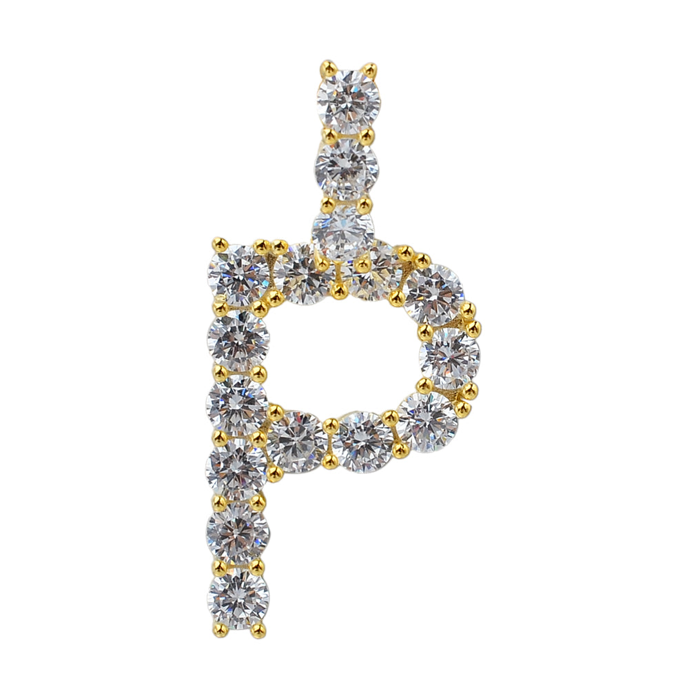 20 mm Silver Iced out Letter Pendants