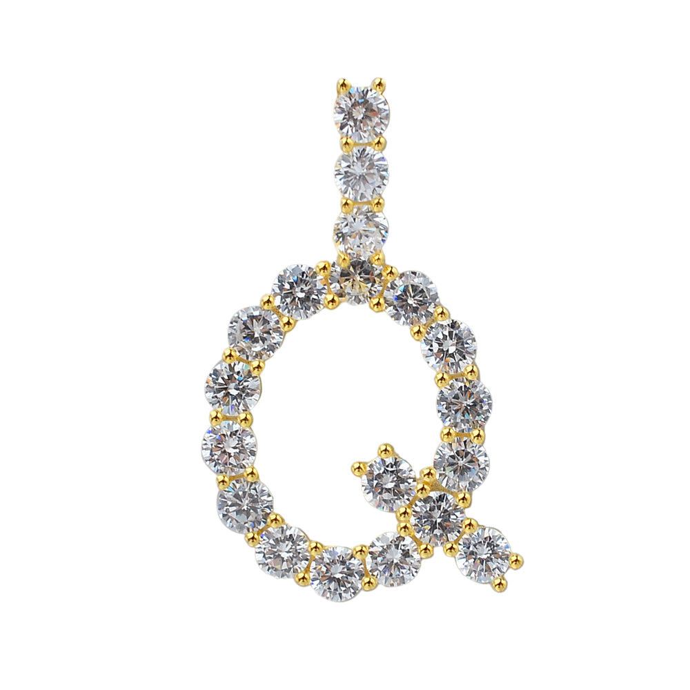 20 mm Silver Iced out Letter Pendants