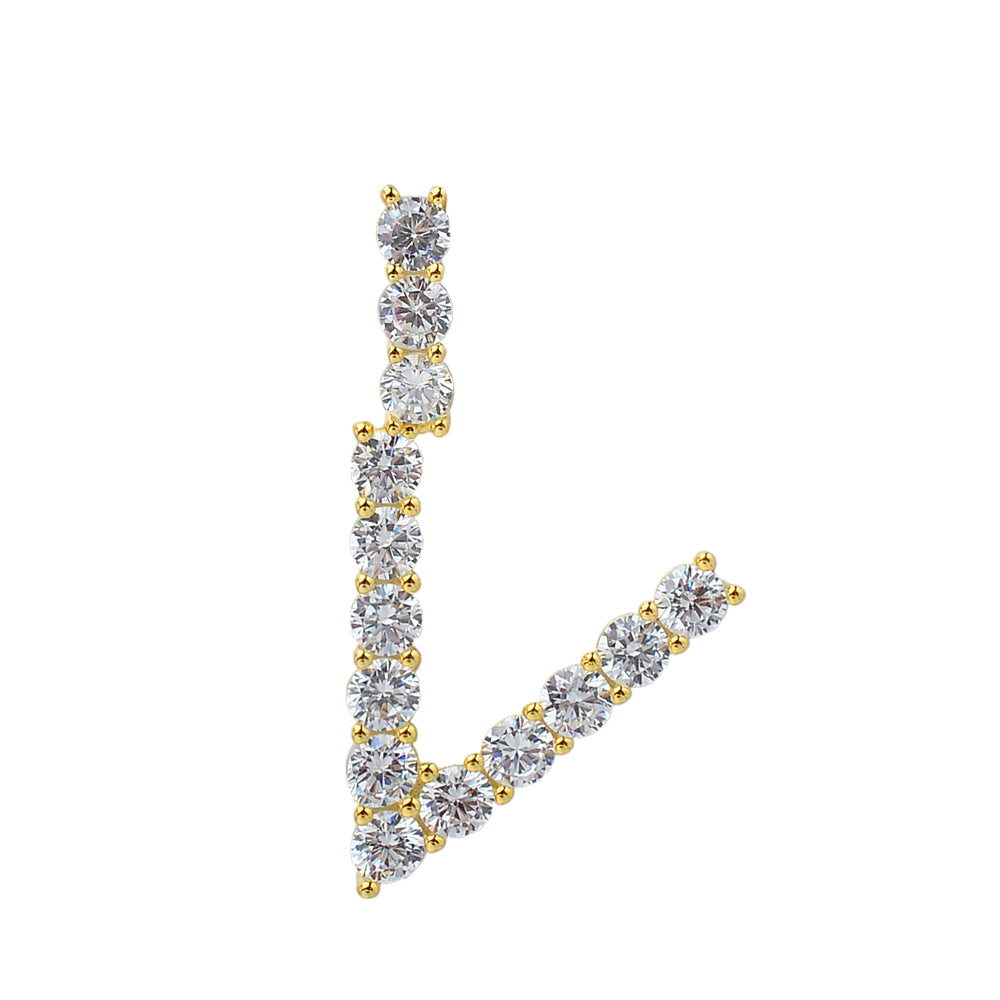 20 mm Silver Iced out Letter Pendants