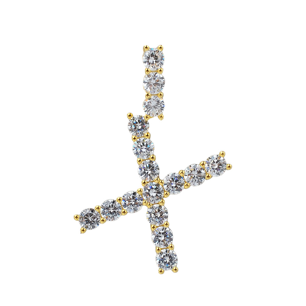 20 mm Silver Iced out Letter Pendants