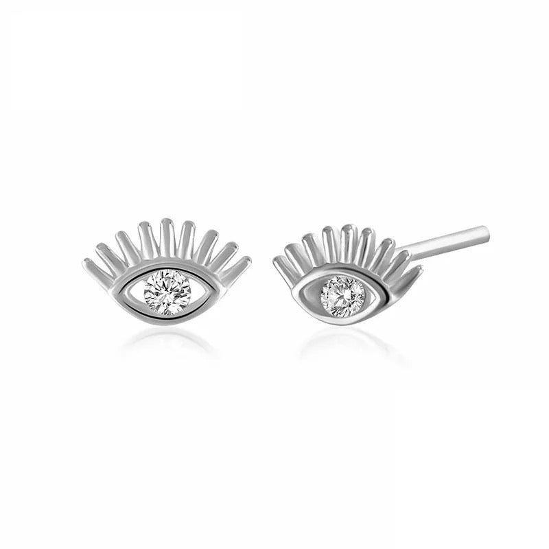 3 mm Eye See You Sterling Silver Stud Earrings
