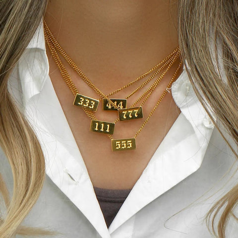 Angel Number Bar Necklace