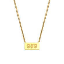 Angel Number Bar Necklace